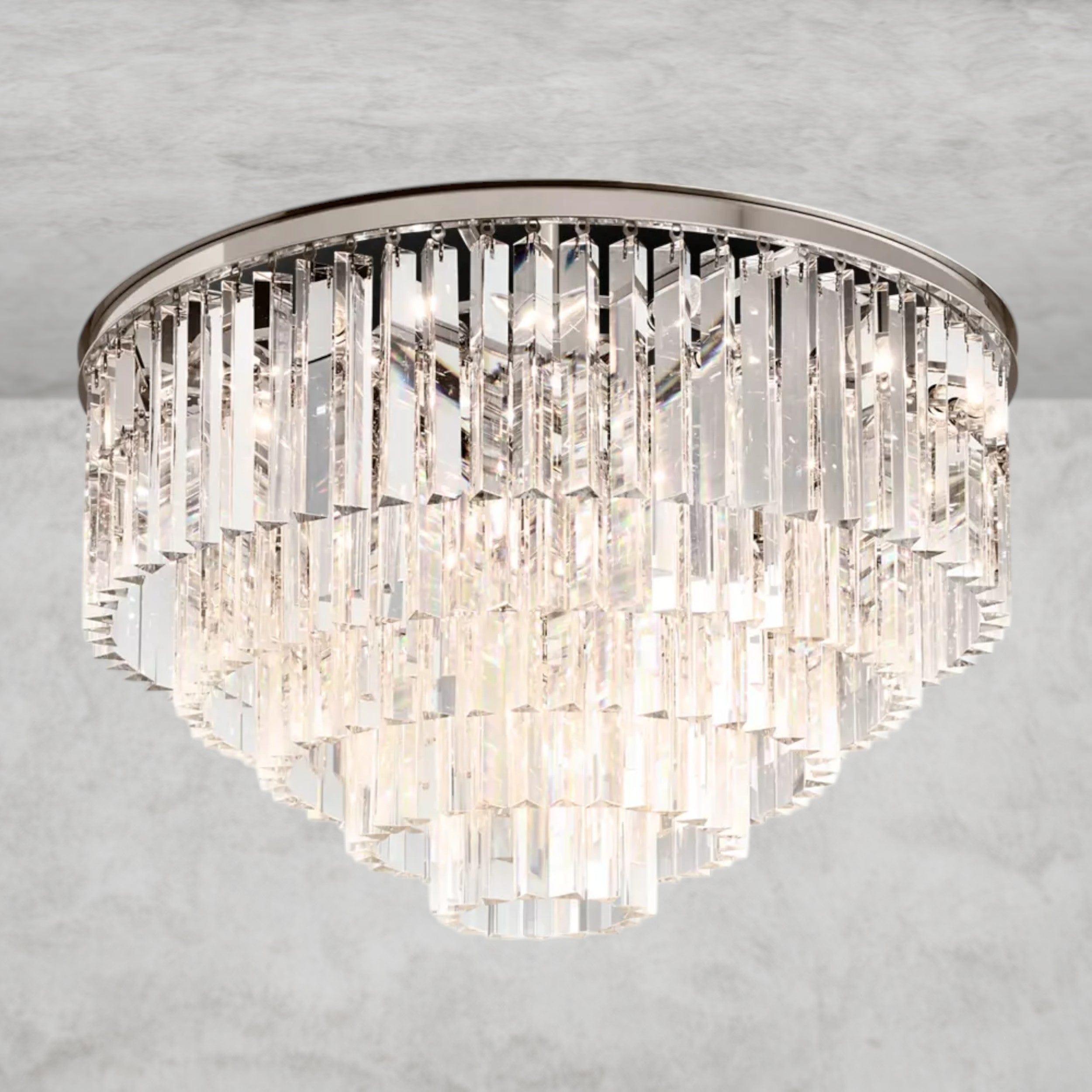 Nickel / 32" 1920s Odeon Flushmount 20"