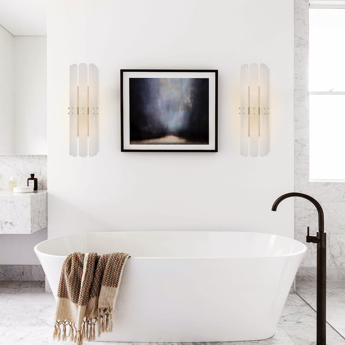 Alabaster Adrian Tall Sconce