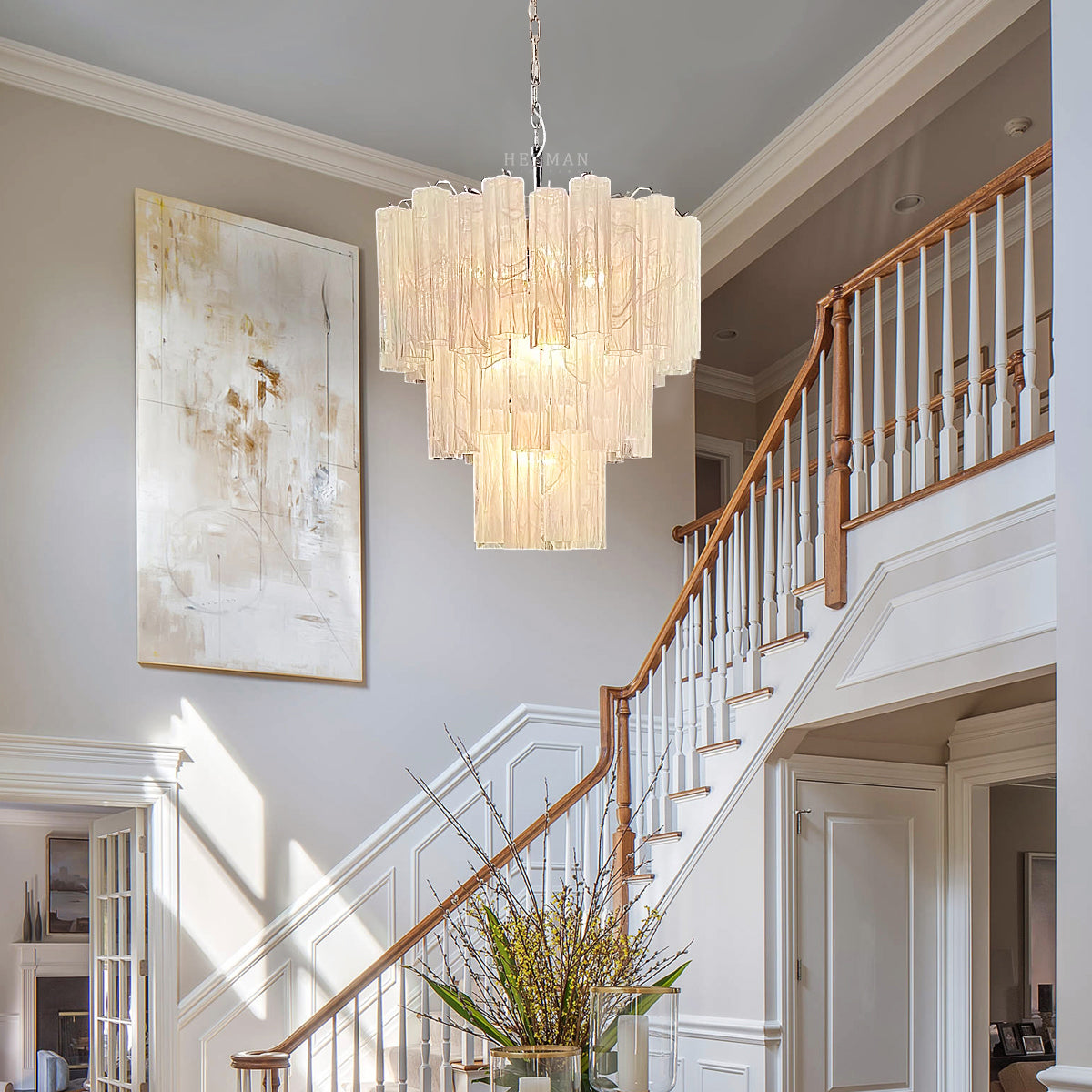 Murano Chandelier – 48 tubes – Alabaster White