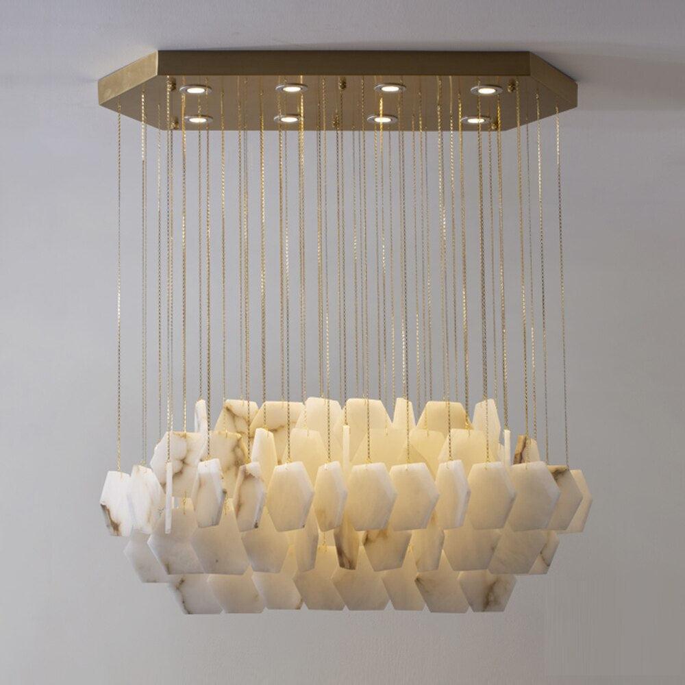 Natural Marble Alabaster Modern Chandelier