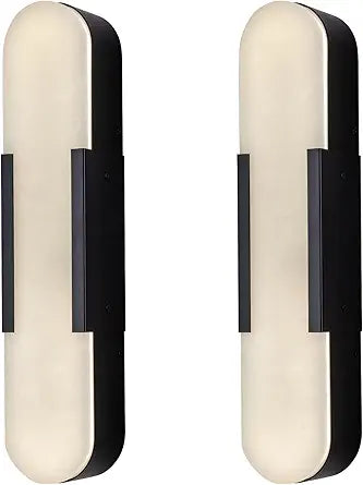 Elegant Alabaster Wall Sconces Set of Two with Brass Finish, 19.7''