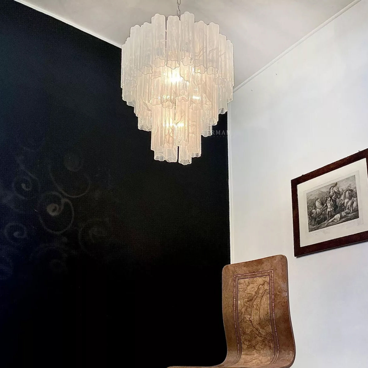 Murano Chandelier – 48 tubes – Alabaster White