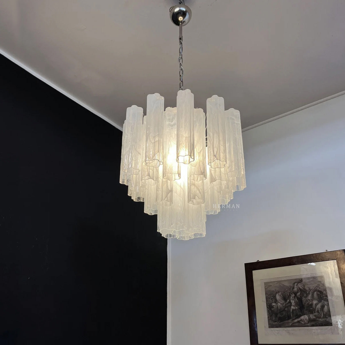 Murano Chandelier – 36 tubes – Alabaster white