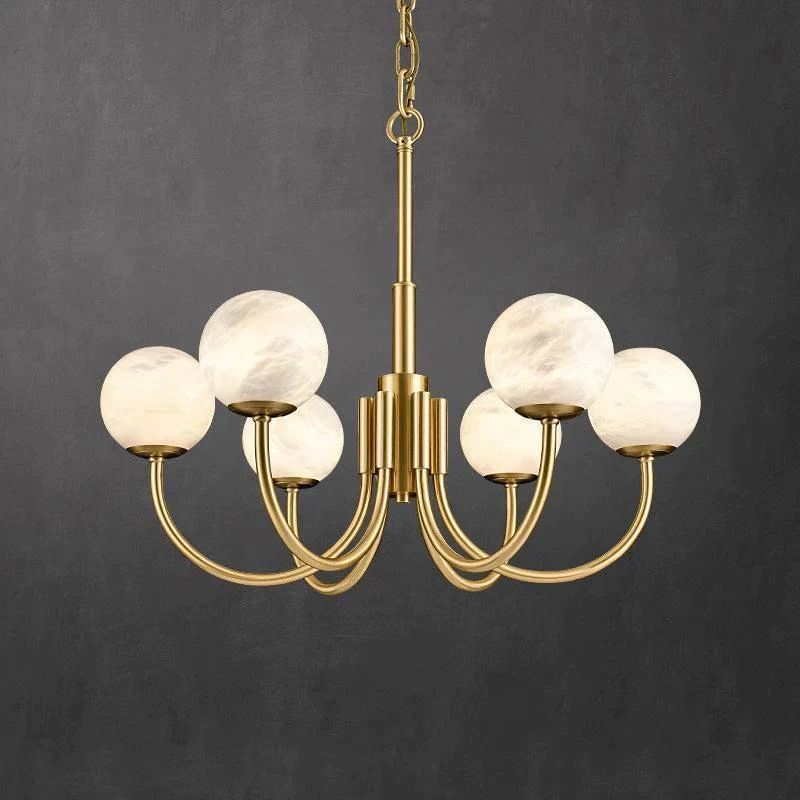 Sien Alabaster Modern Brass Chandelier