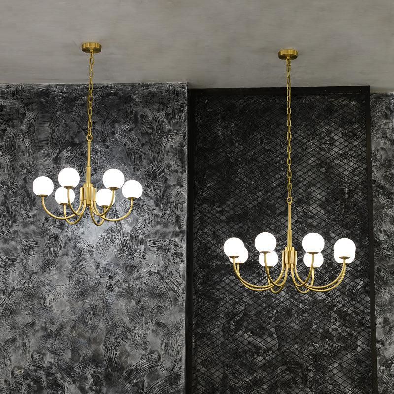 Sien Alabaster Modern Brass Chandelier