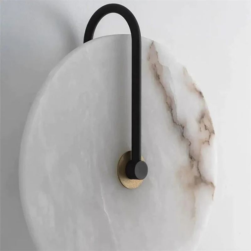Cairo Alabaster Modern Round Wall Sconce