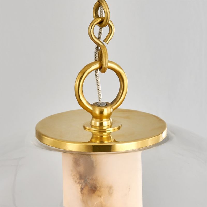 Alabaster Tube Glass Globe Pendant - jchandelier
