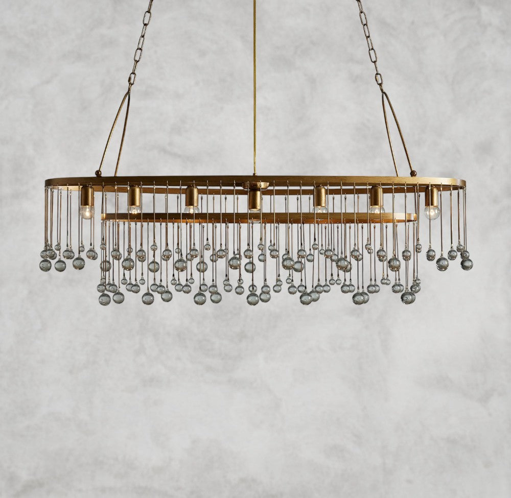 Auraria Luxe Oval Crystal Chandelier – 52.5"