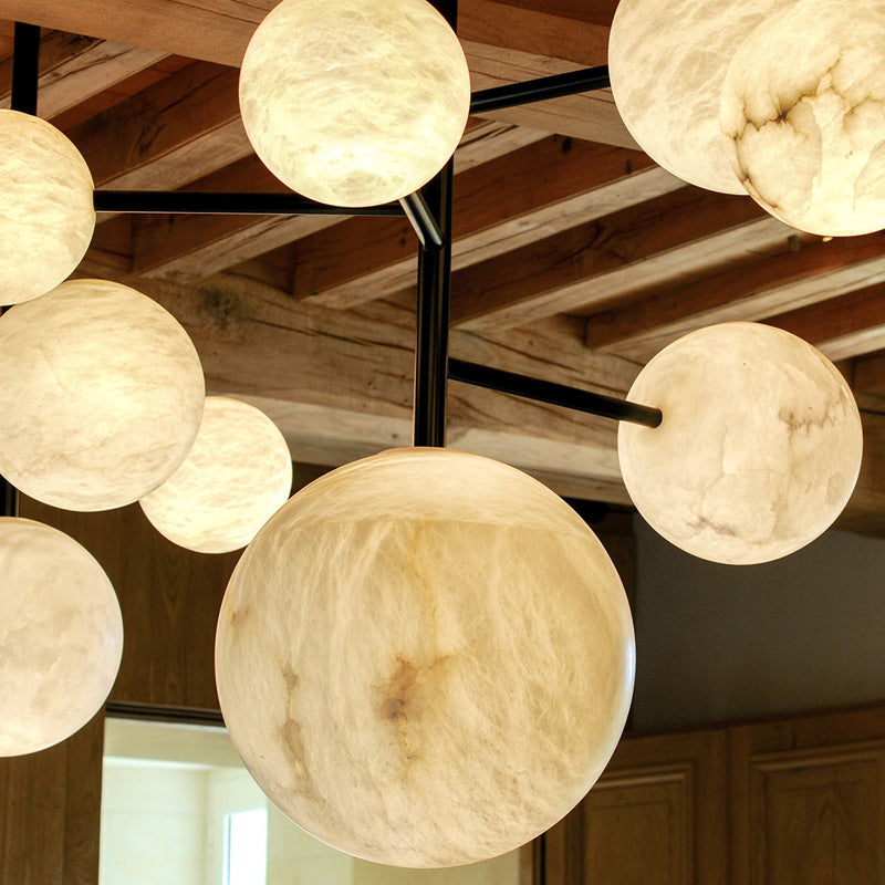Alabaster Sphere Modern Artistic Chandelier Light