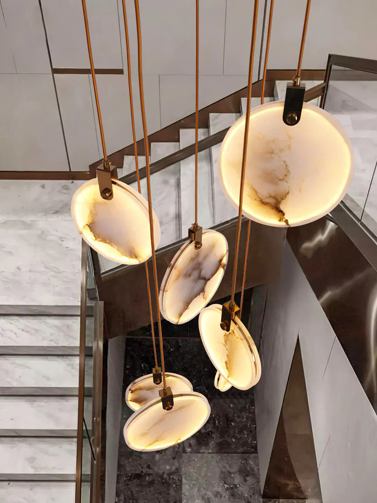 Moonshade Natural Marble Pendant Light Fixture