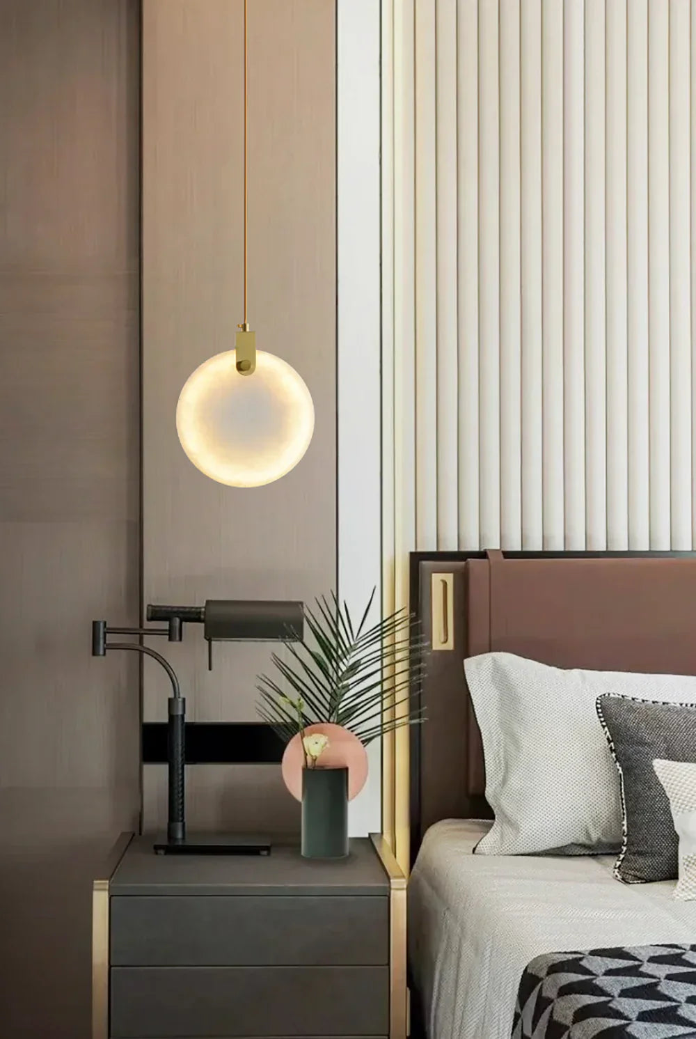 Moonshade Natural Marble Pendant Light Fixture