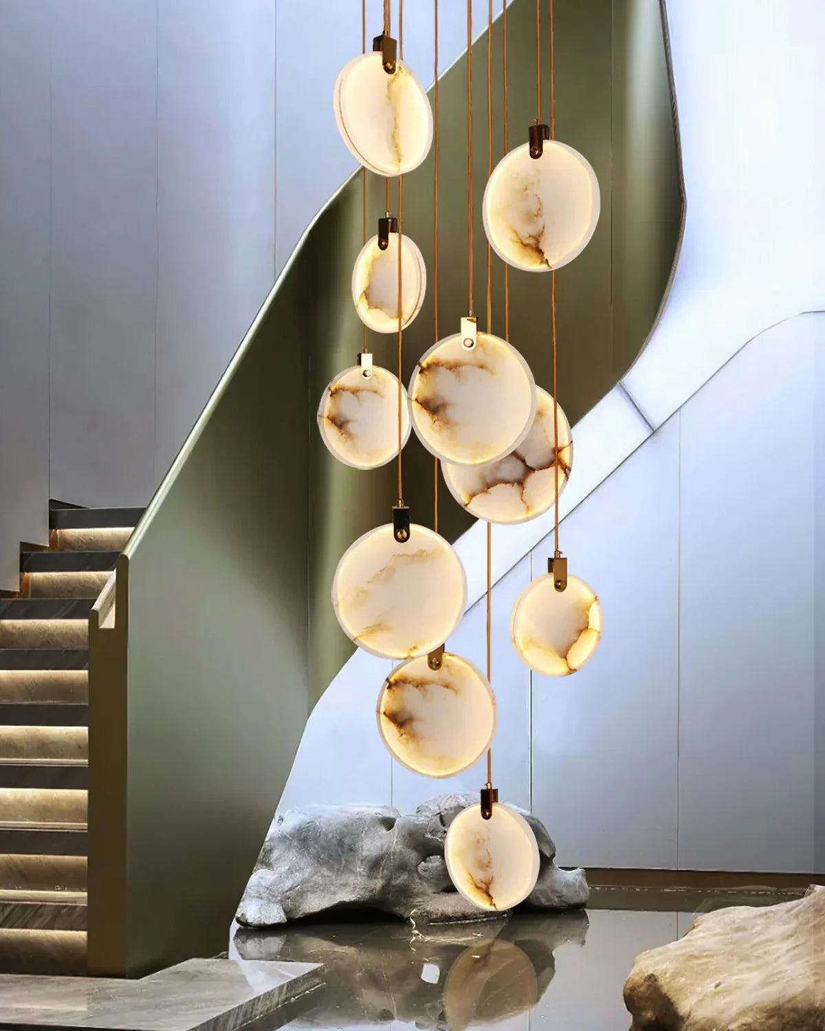 Moonshade Natural Marble Pendant Light Fixture