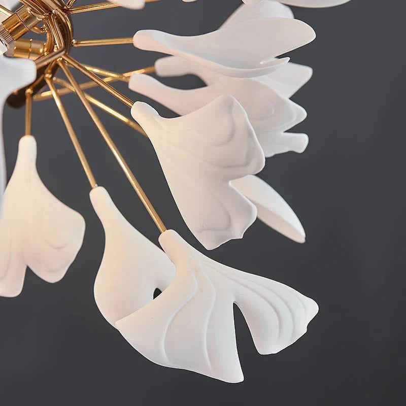 Glessy Ceramic Ginkgo C Branch Chandelier 59", 79"