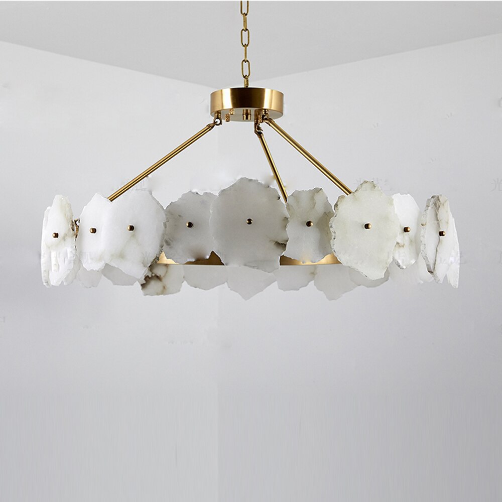 Noes Alabaster Modern Round Chandelier