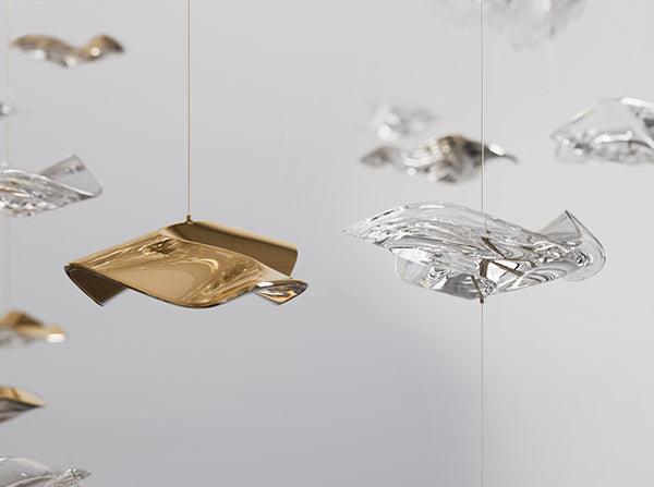 Sand sea Square Glass Spiral Chandelier