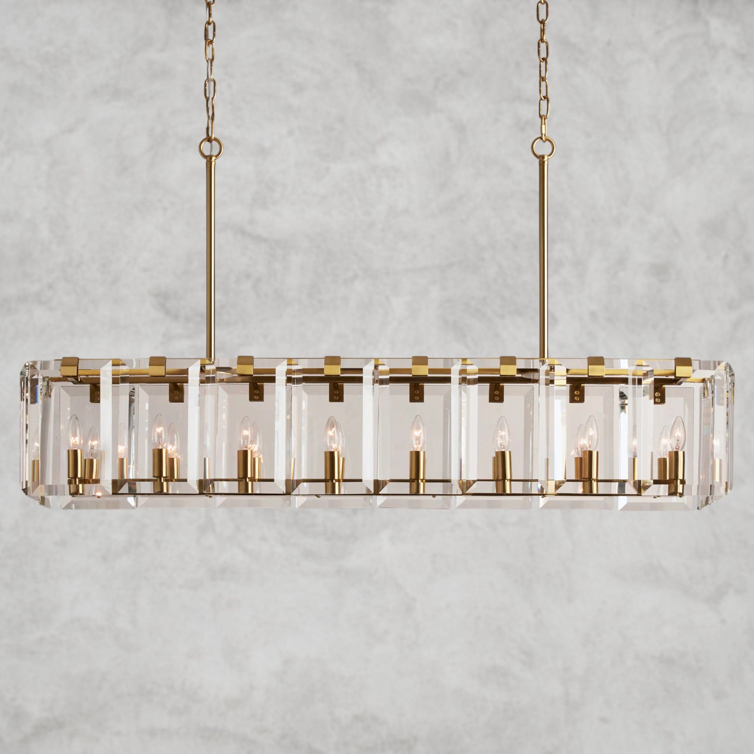 53" / Brass Amaya Rectangular Chandelier 40", 53"