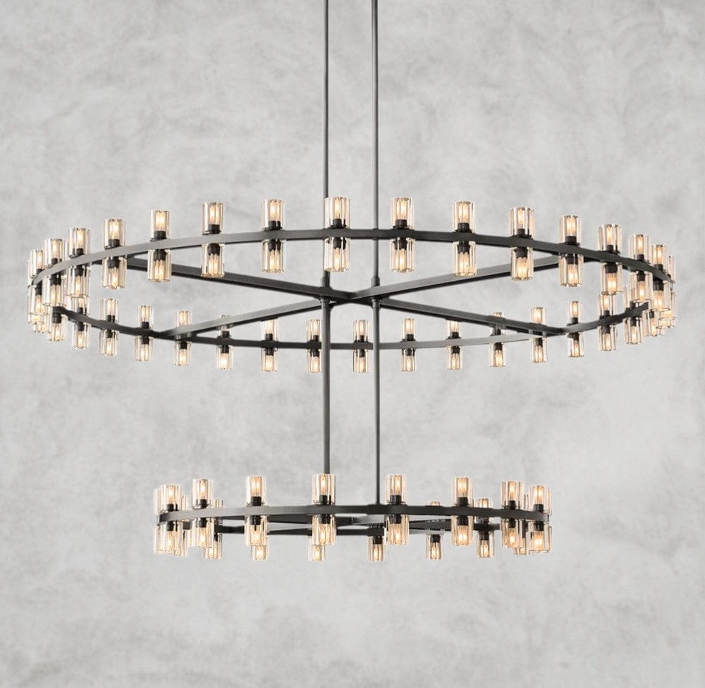 Bronze Arcachon LED Round Two-Tier Chandelier 60"