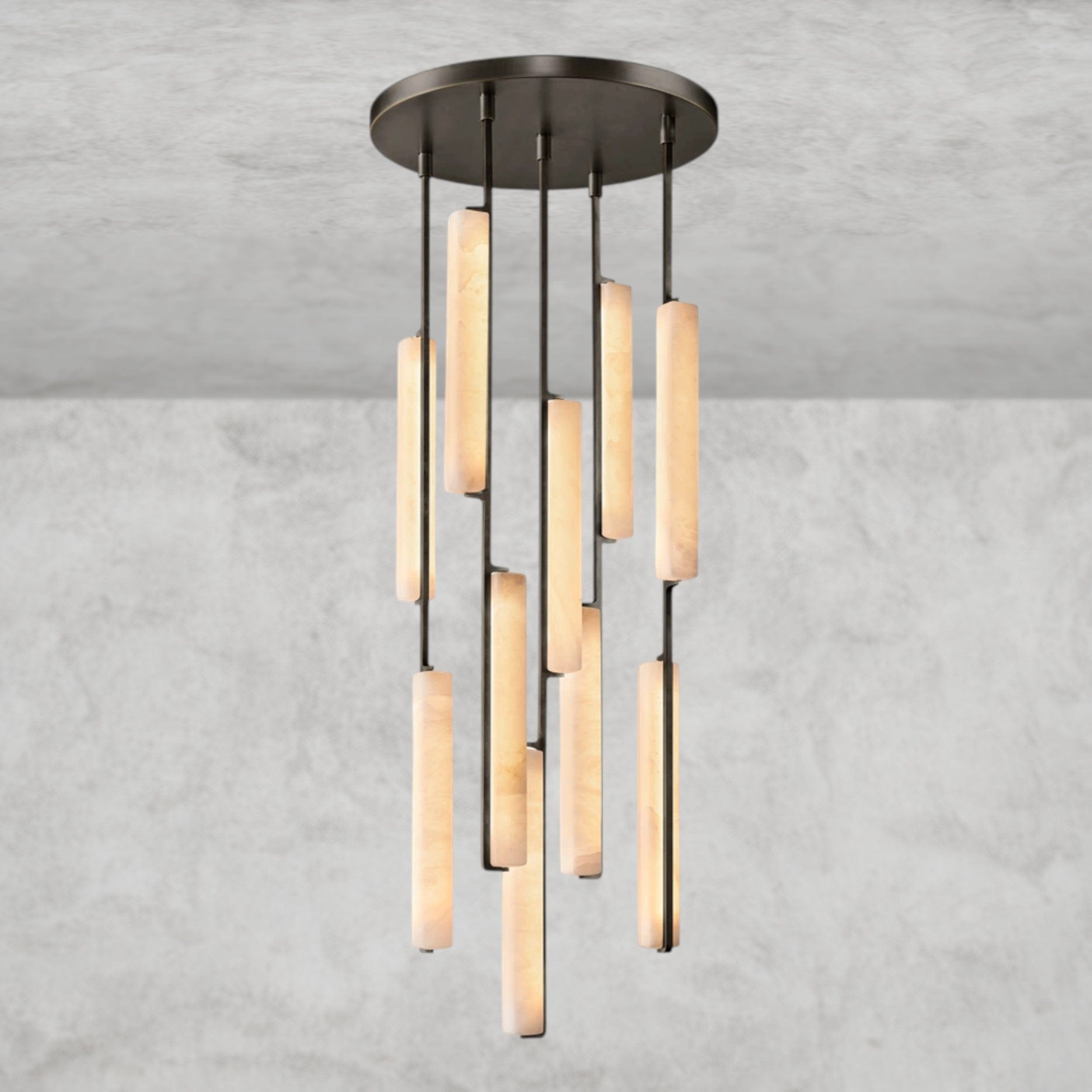 24" / Bronze Audubon Alabaster Round Chandelier 24", 40", 56"