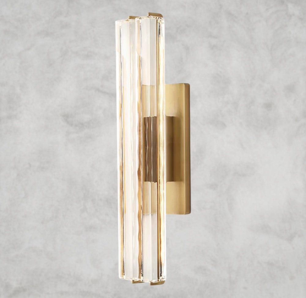 25“ / Brass Audubon Crystal Double Sconce