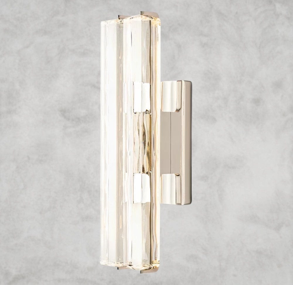 19" / Nickel Audubon Crystal Double Sconce