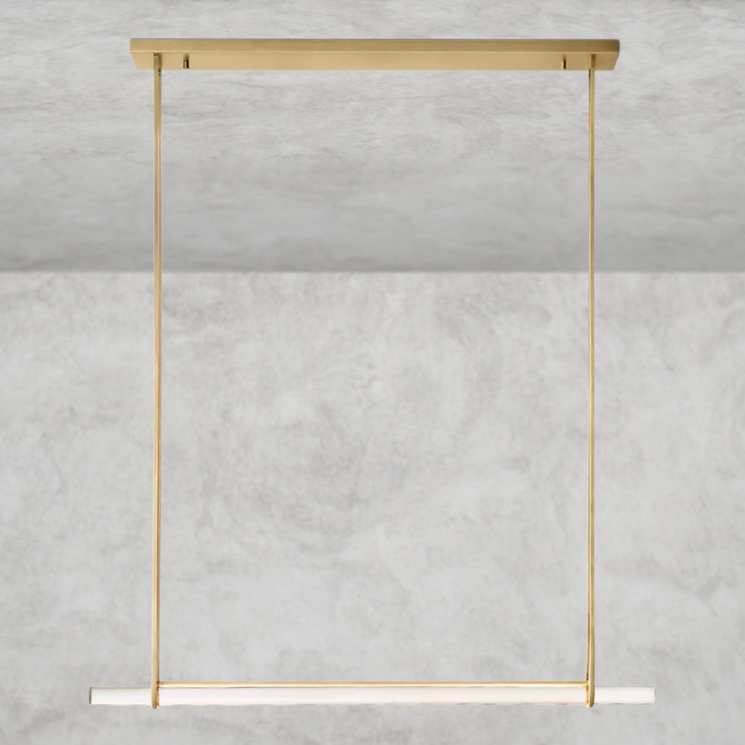 Brass Audubon Crystal Linear Single Bar Chandelier