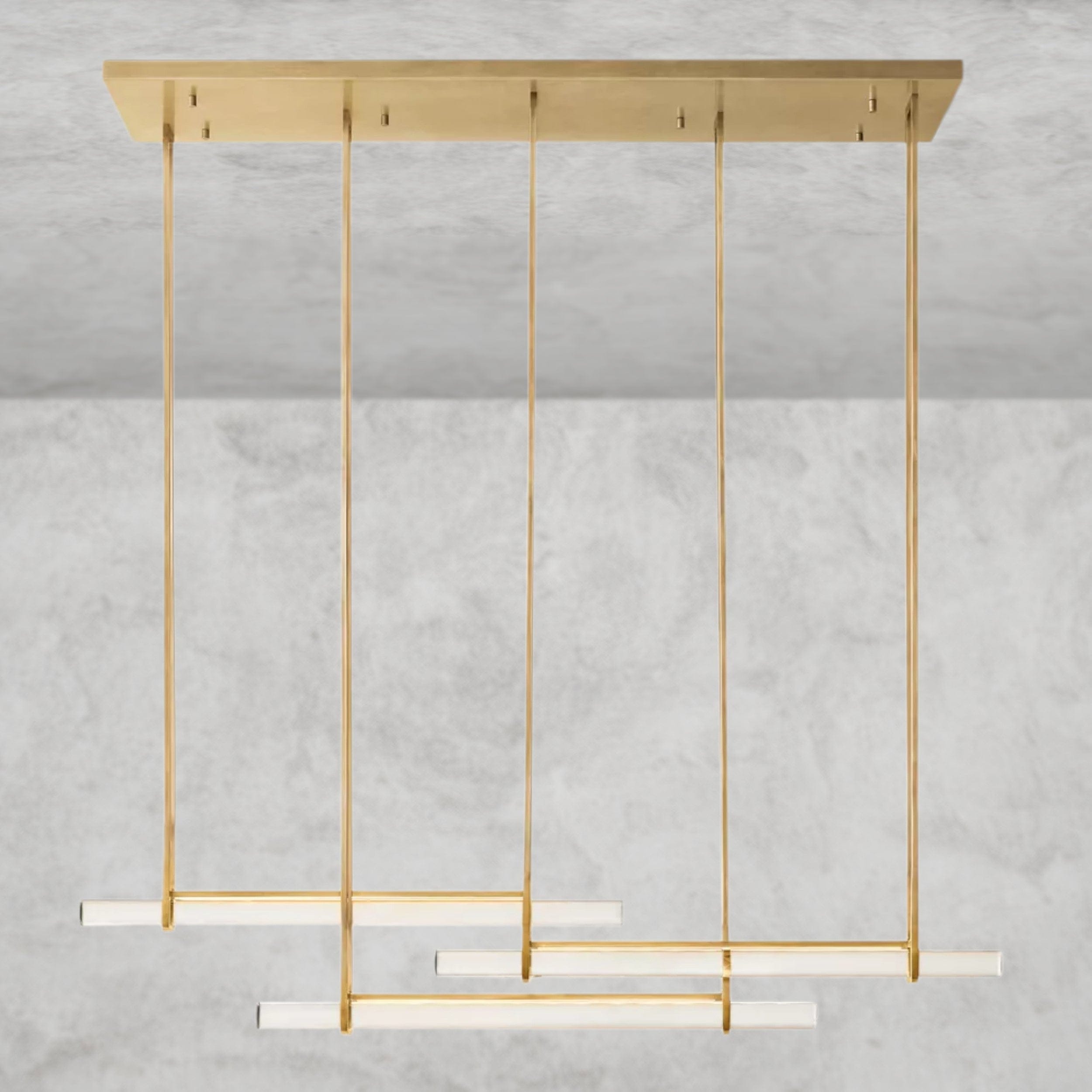 60" / Brass Audubon Crystal Triple Bar Linear Chandelier 60", 72"