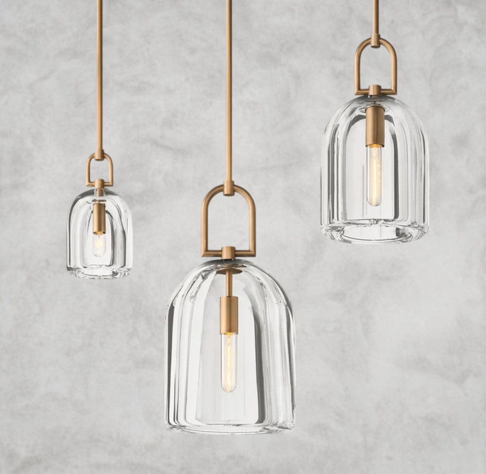 8" D / Brass Botanist Cloche Pendant