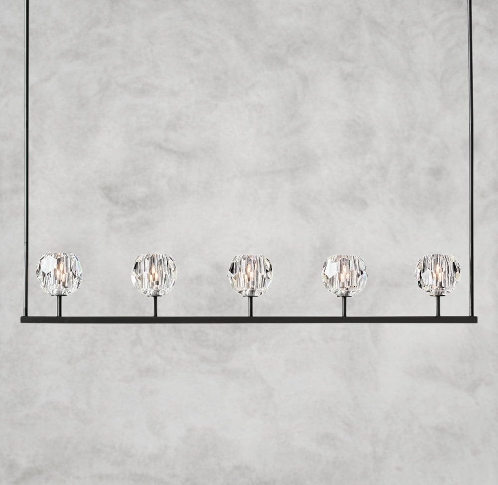 48" / Bronze Boule De Cristal Clear Glass Linear Chandelier 48", 60"