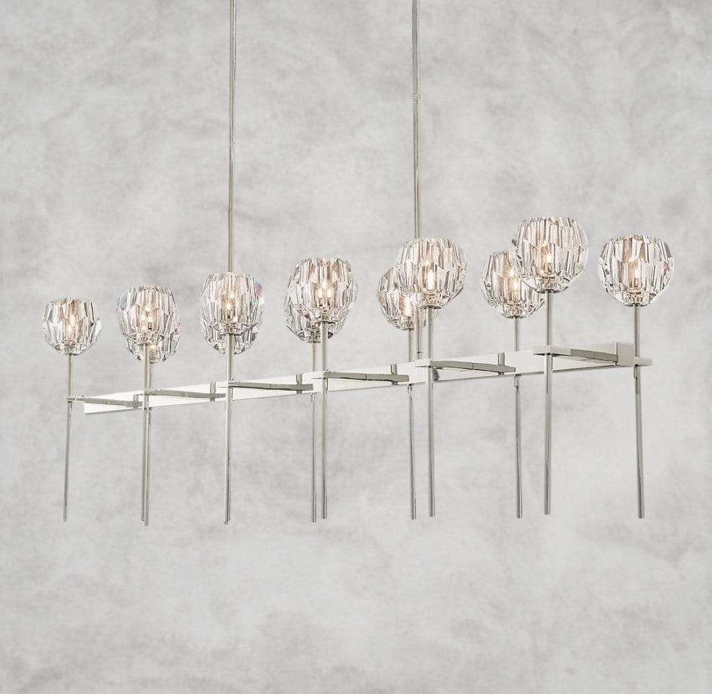 Boule De Cristal Double Linear Chandelier 60"