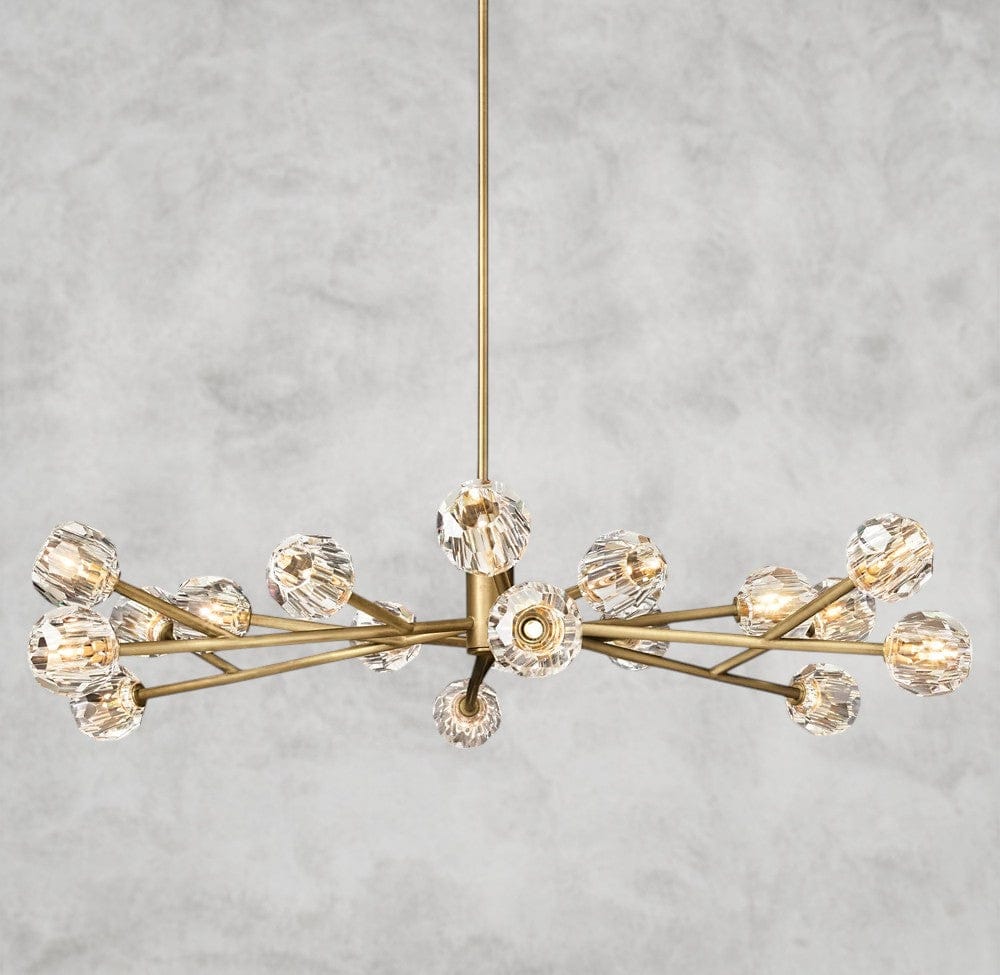 60" / Clear / Brass Boule De Cristal Round Chandelier 24", 36", 48", 60", 72"
