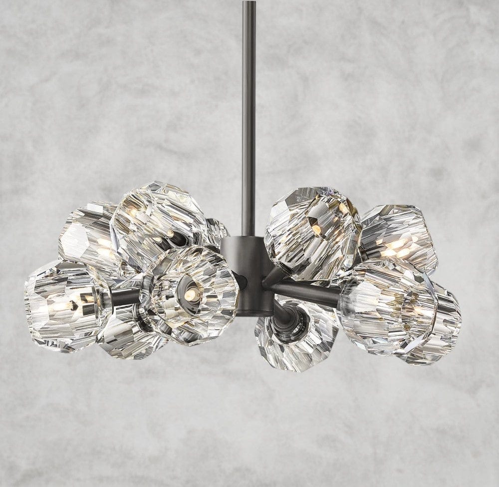 24" / Clear / Bronze Boule De Cristal Round Chandelier 24", 36", 48", 60", 72"