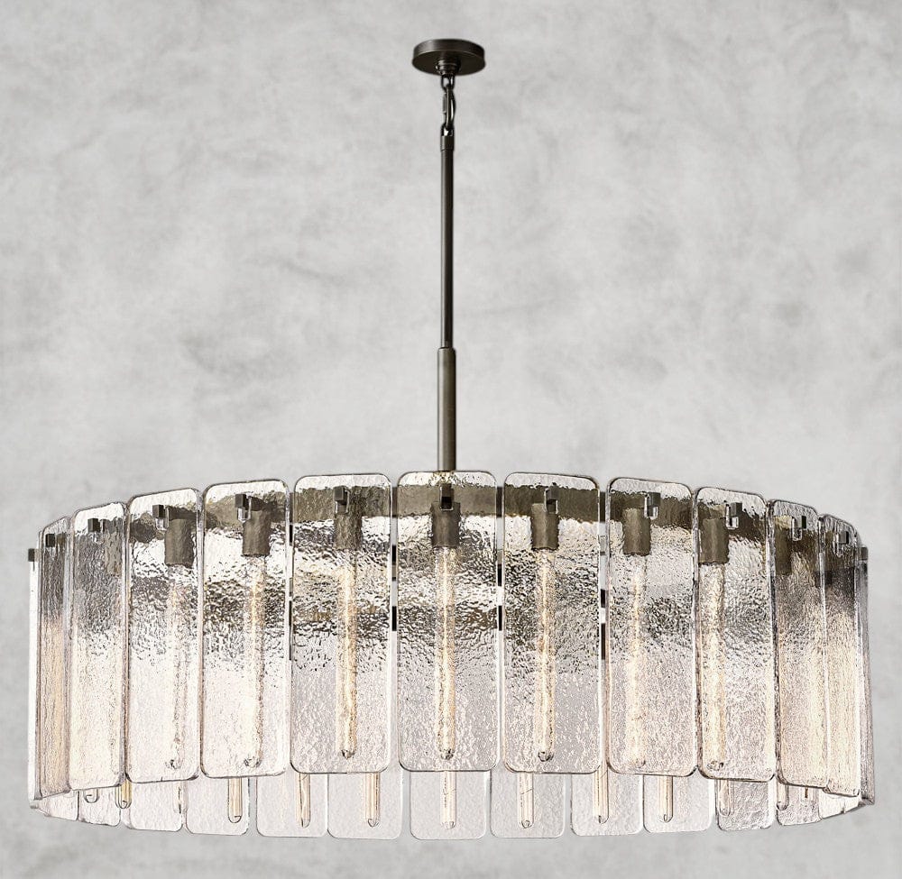 48" / Bronze Calamette Glass Round Chandelier 36", 48", 60"