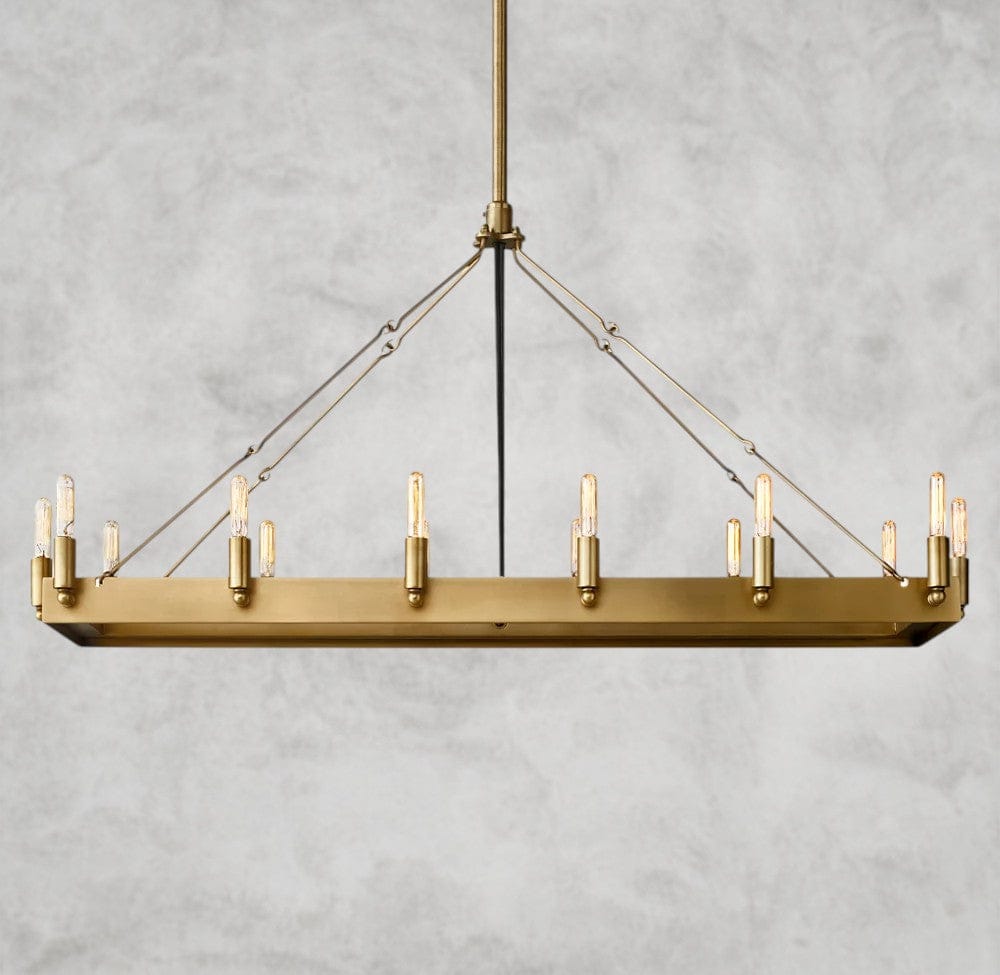 41" / Brass Camino Rectangular Outdoor Chandelier 41", 54"