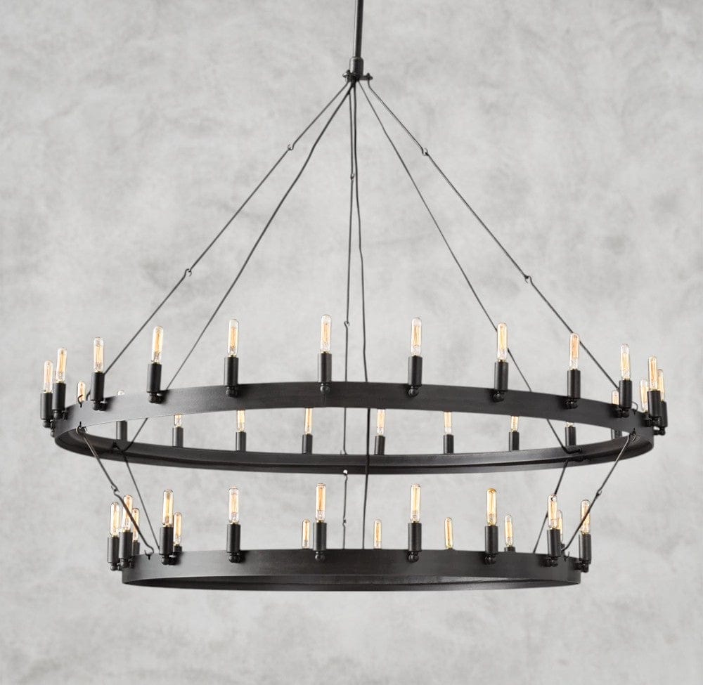 50" / Bronze Camino Vintage Filament Two-Tier Chandelier 38", 50", 63", 71"