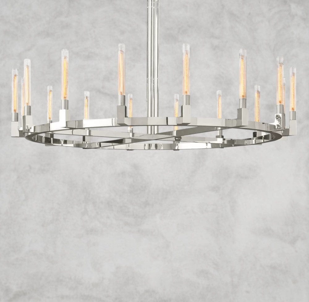 72" / Nickle CANNELE ROUND CHANDELIER 36", 48", 60", 72"