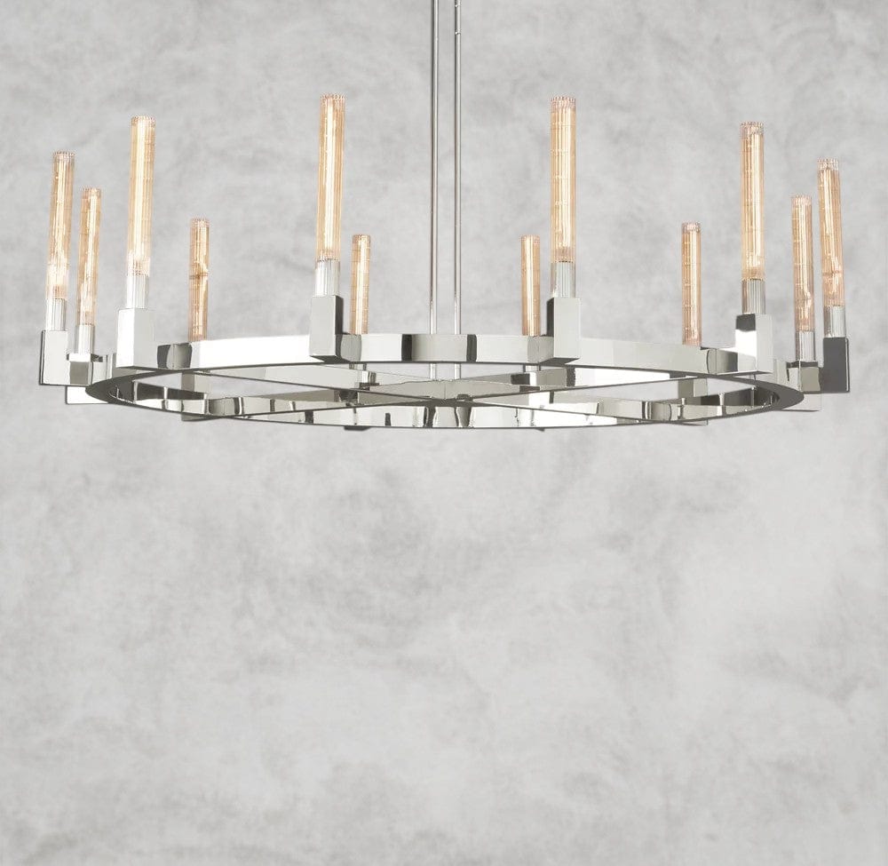60" / Nickle CANNELE ROUND CHANDELIER 36", 48", 60", 72"