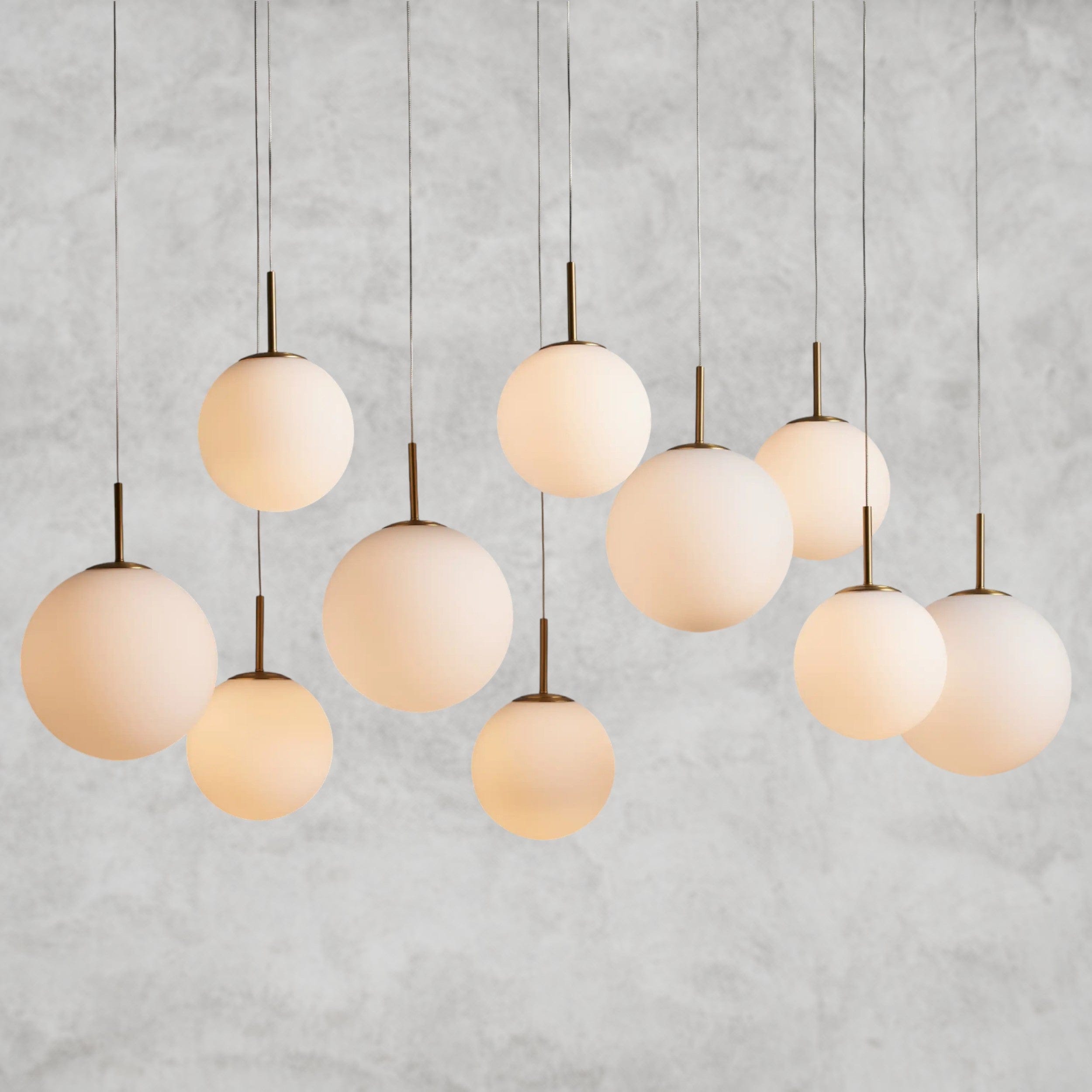 55" / Matte Opal Casen Linear Chandelier 55", 65"