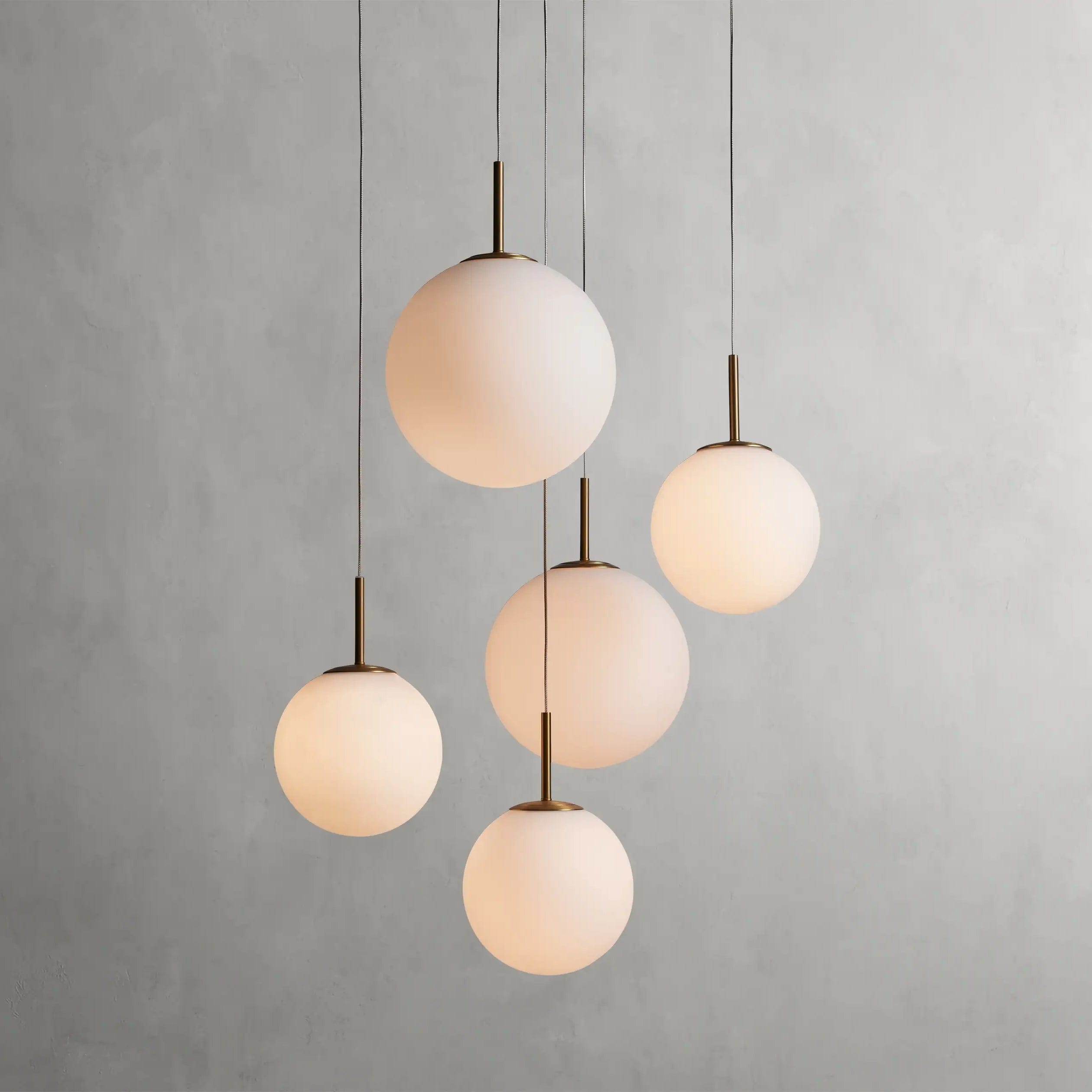 28" / MATTE OPAL Casen Round Chandelier 20", 28", 34", 43"