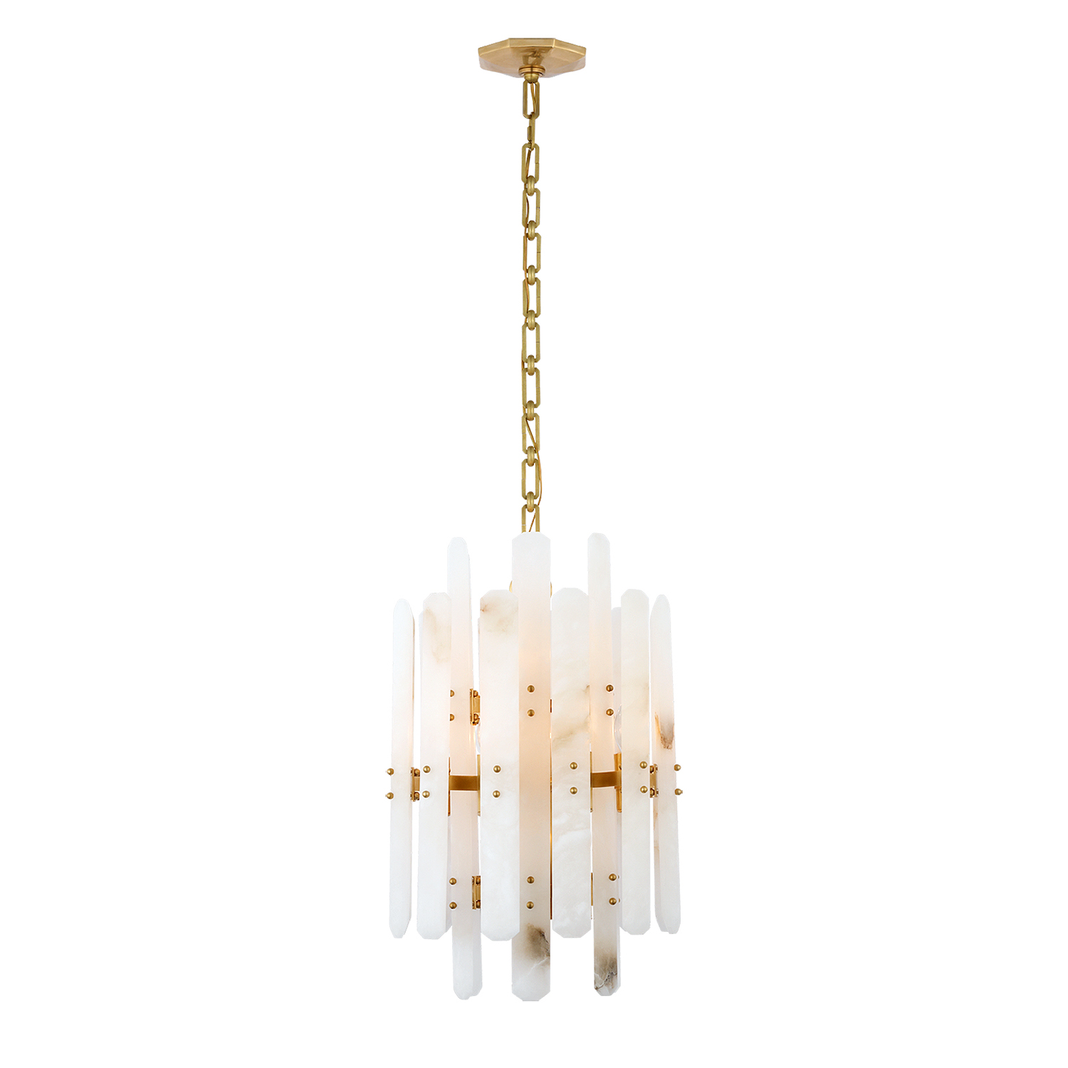 Alabaster Shield Long Pendant 12 Lights Chandelier