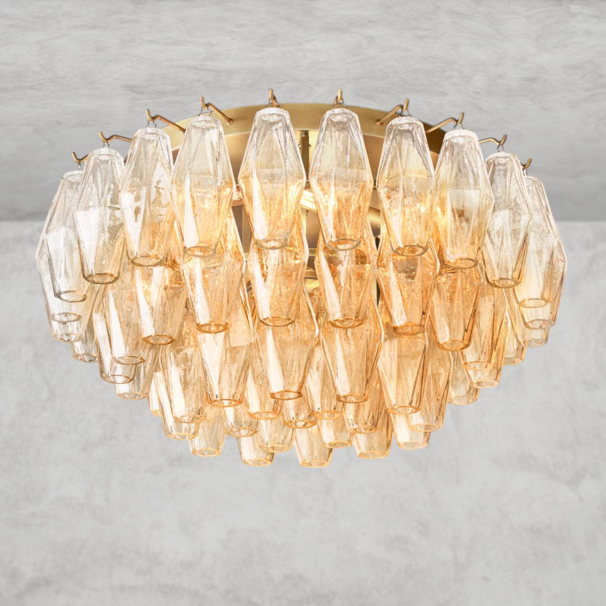 22" / Brass / Clear Chiara Clear/ Smoke Glass Flushmount 17", 22"