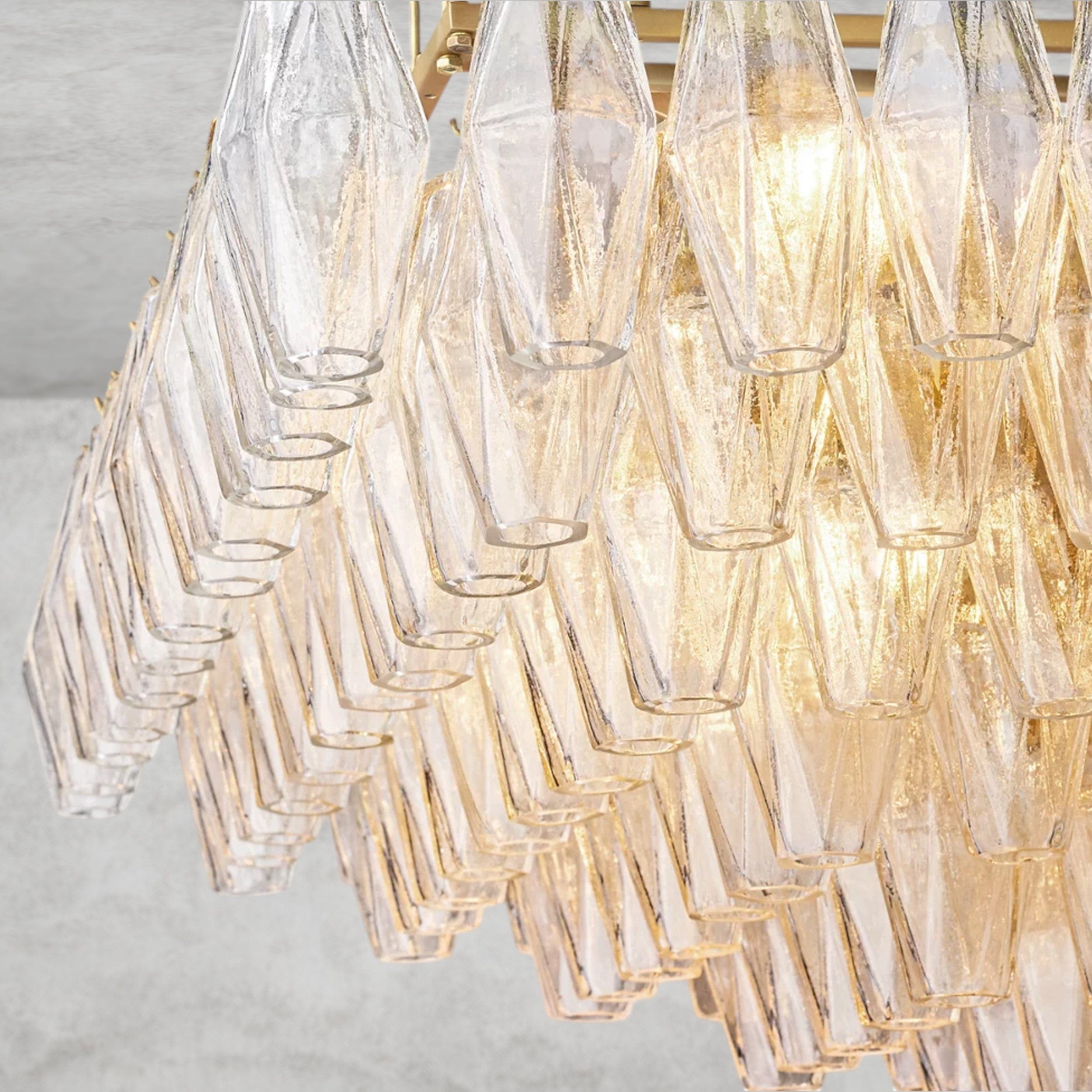 CHIARA CLEAR/ SMOKE GLASS TIERED RECTANGULAR CHANDELIER 54", 74"