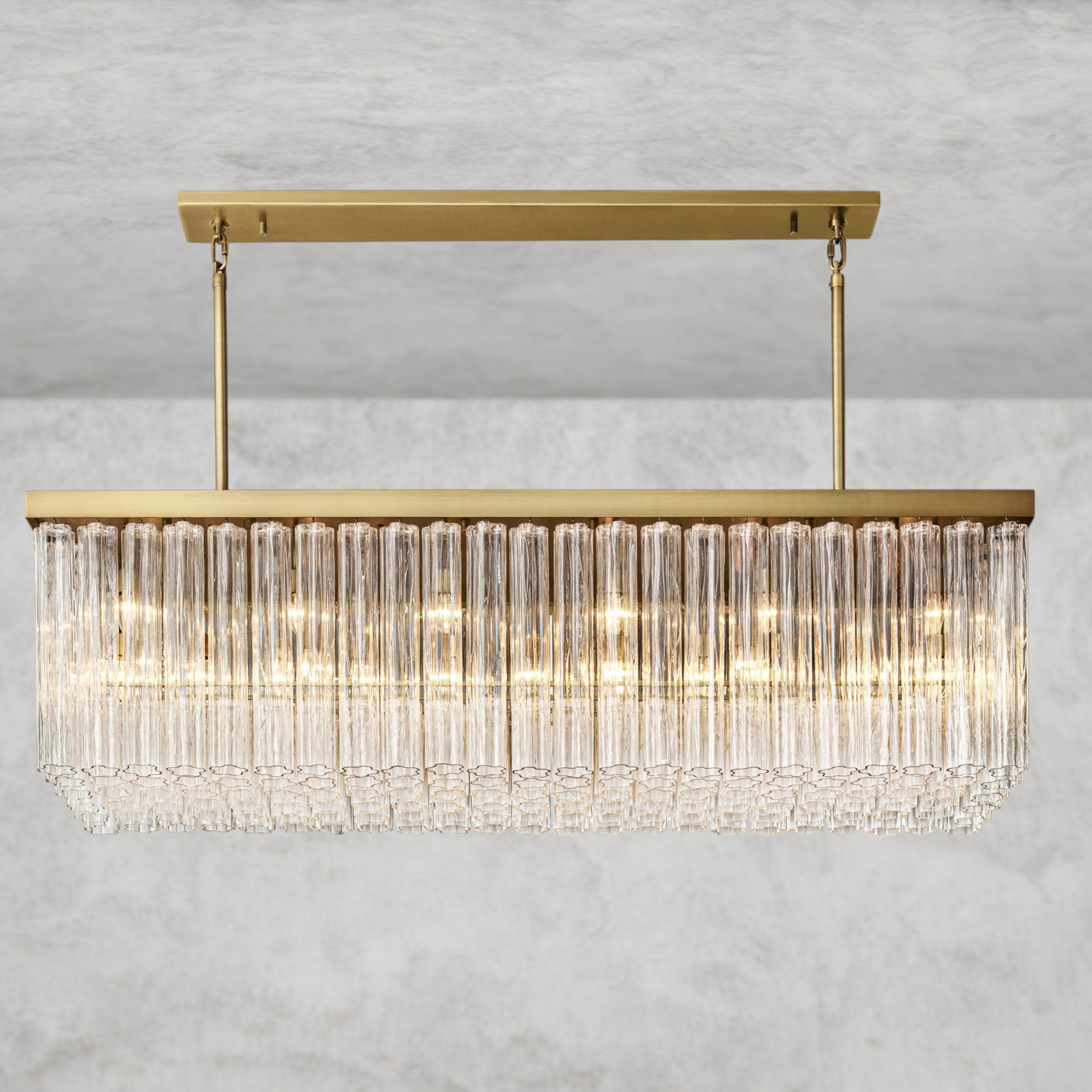 73" / Brass Cielo Rectangular Chandelier 54", 73"