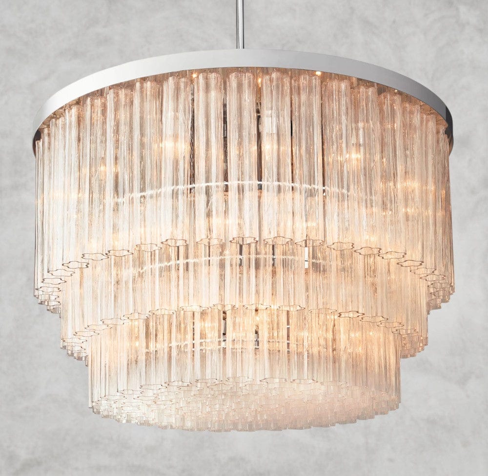 48" / Nickle Cielo Three-Tier Round Chandelier 36", 48"