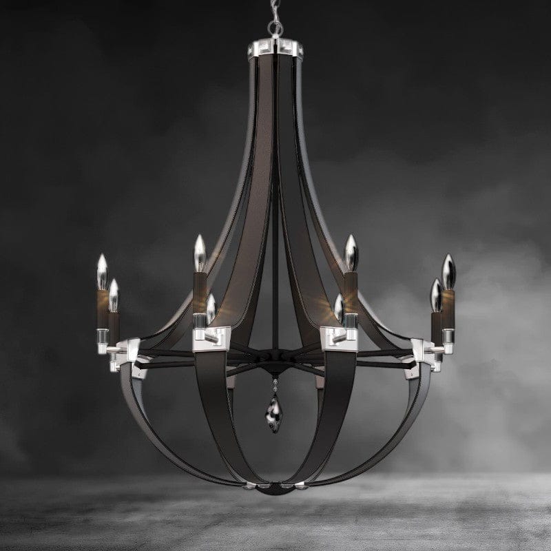 Black Crystal Empire Chandelier 30"