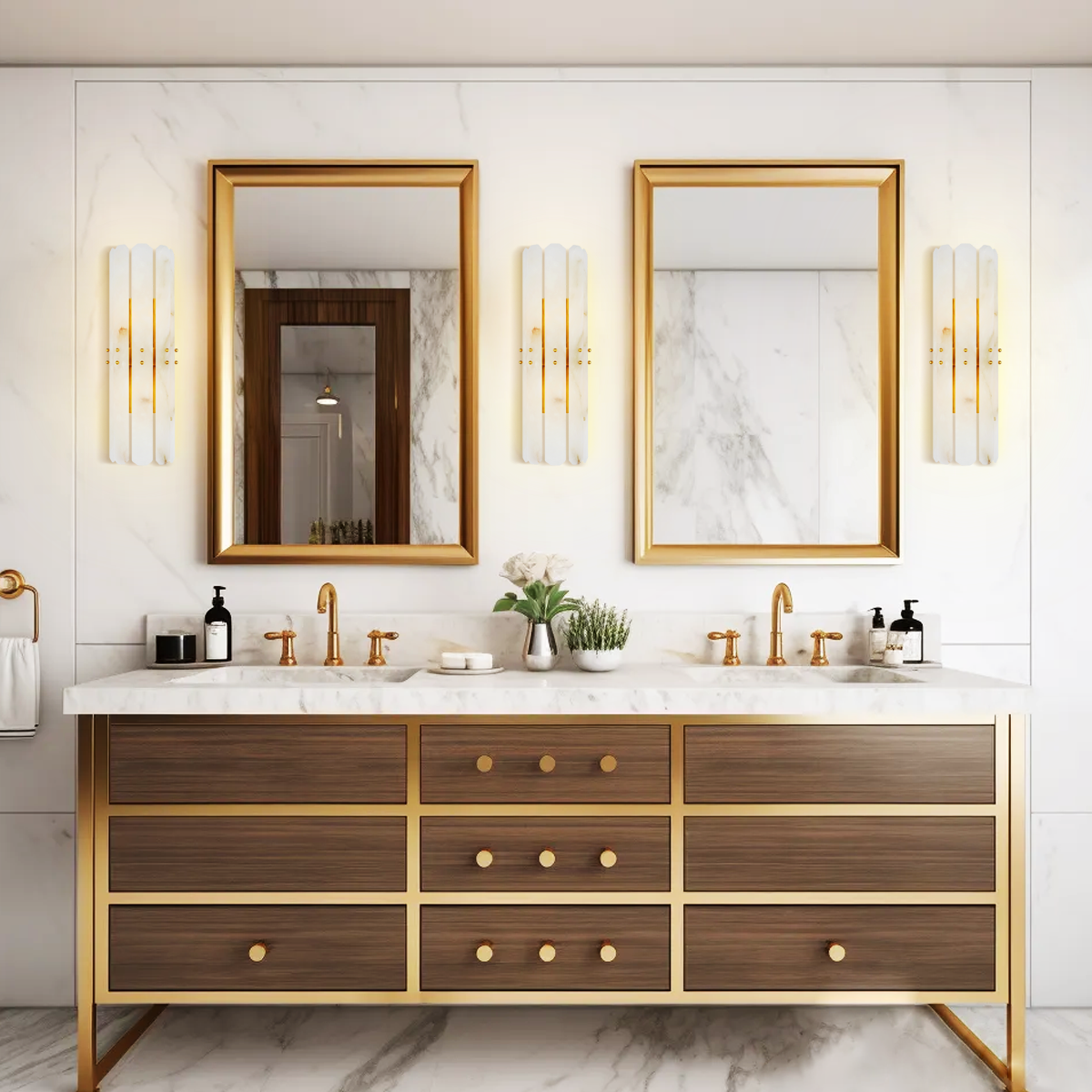 Alabaster Adrian Shield Wall Sconce