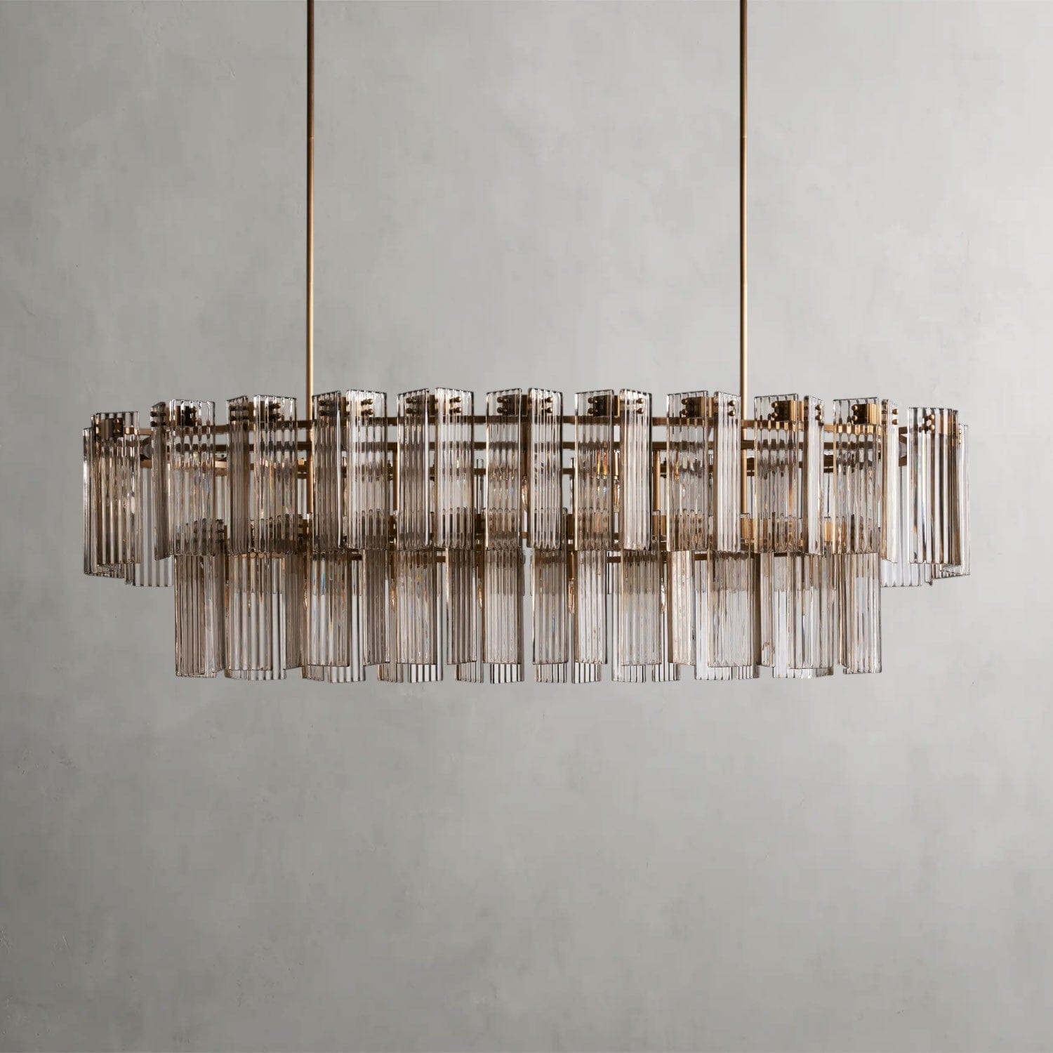 72" / Brass / Smoke Delsie Oval Chandelier 51", 63", 72"