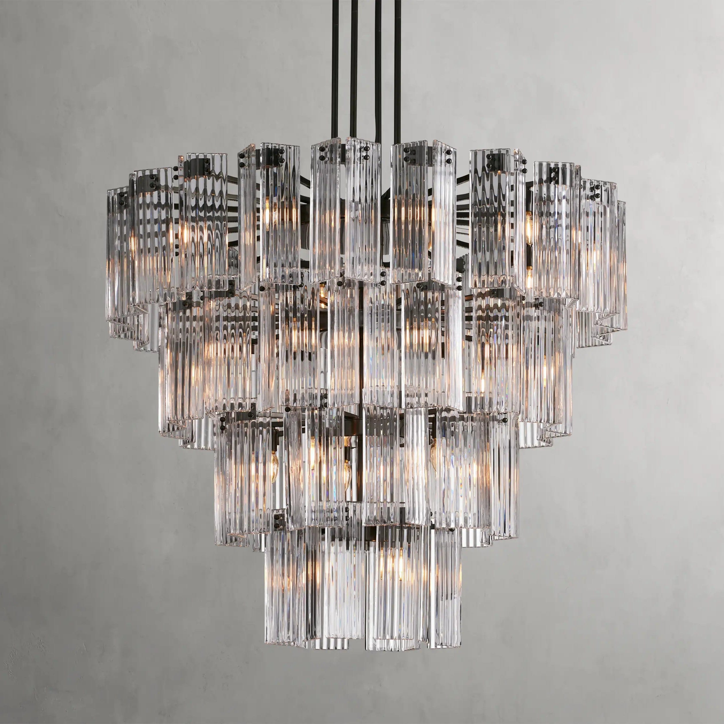 48" / Bronze / Clear Delsie Round Chandelier 38", 48", 60"