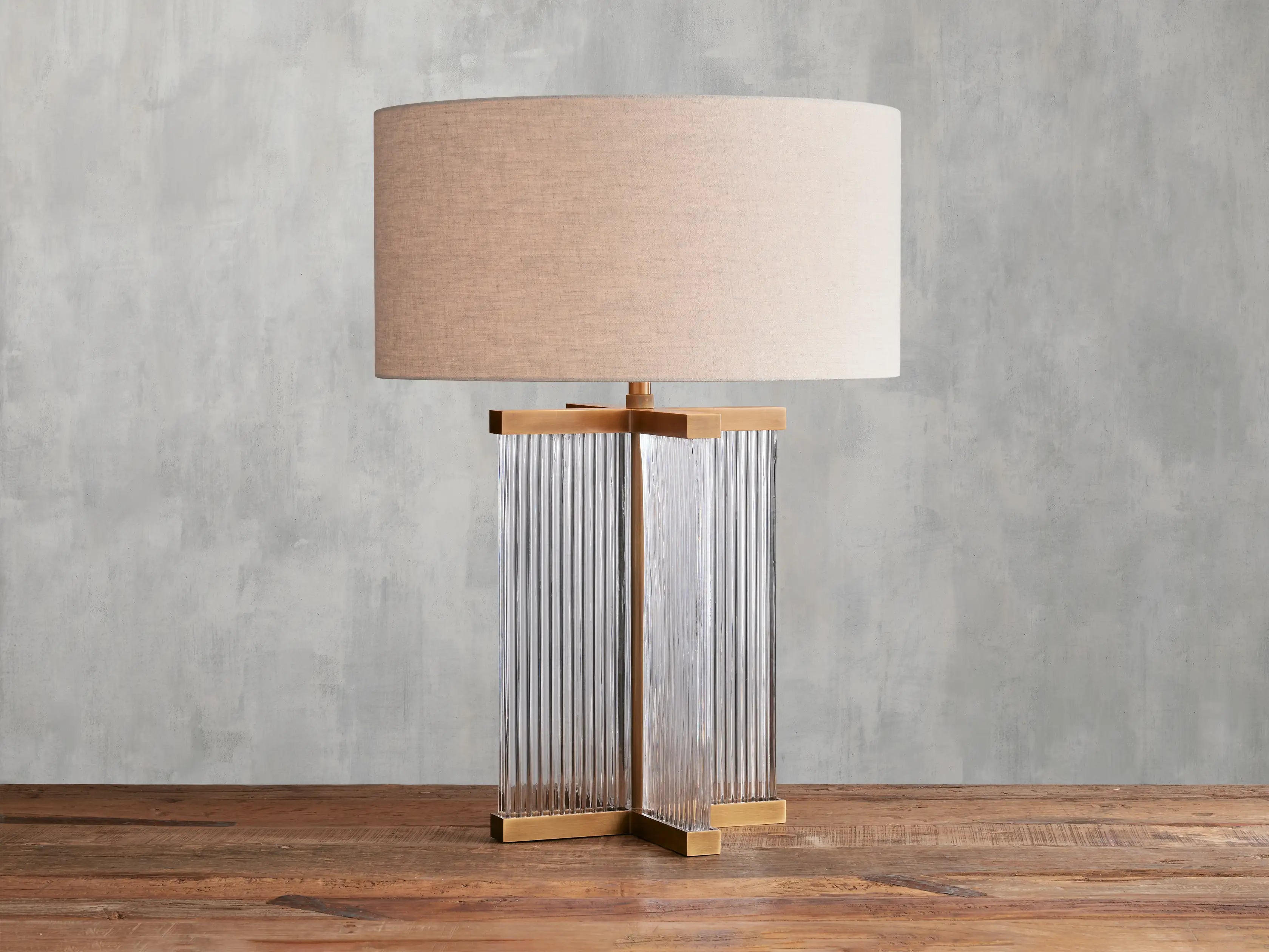 Brass / Clear / Flax Delsie Table Lamp
