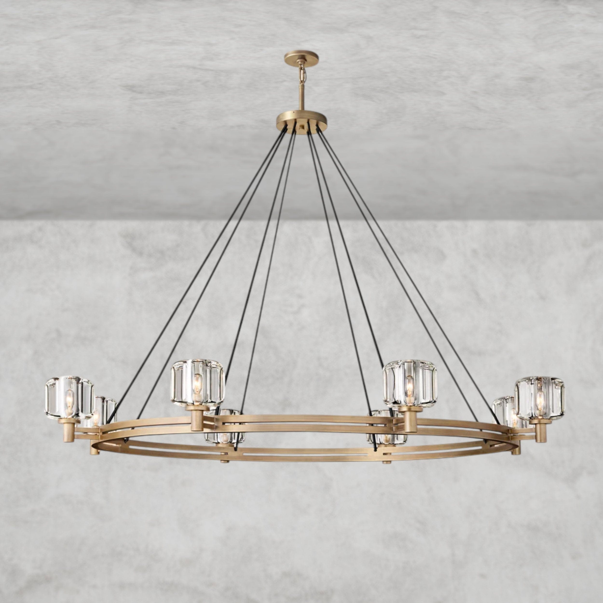 60" / Brass Demaret Round Chandelier 36", 48", 60"
