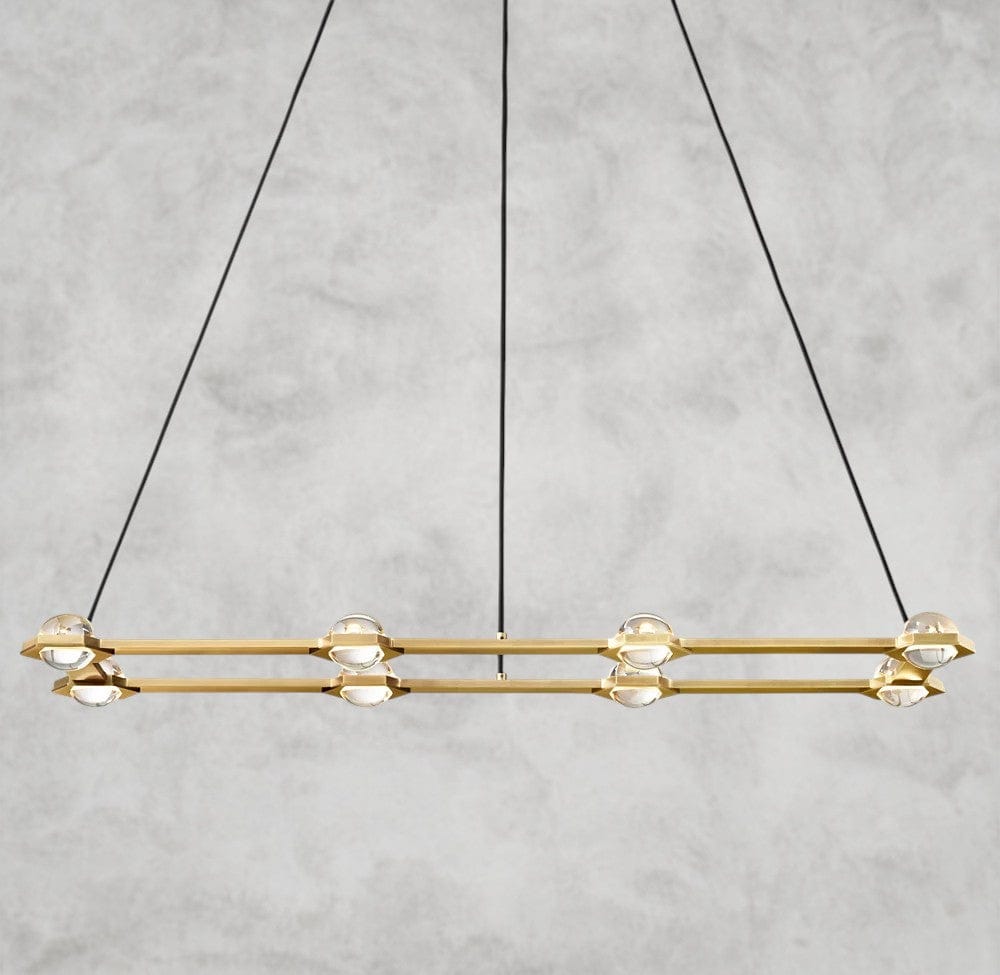 54" / Brass Éclatant Rectangular Chandelier 54", 72"